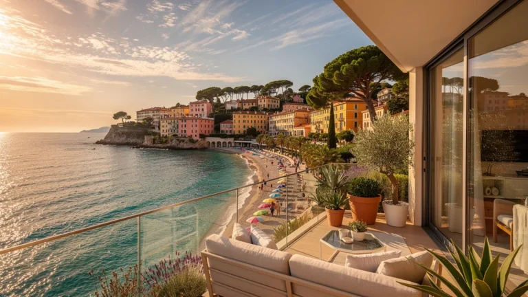 Appartement moderne à fort potentiel locatif sur la Côte d'Azur avec vue mer au coucher du soleil