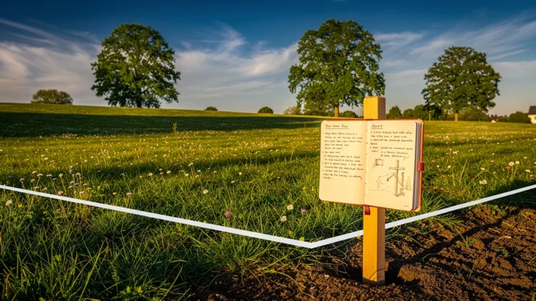 Terrain constructible idéal sans pièges, prêt à bâtir, paysage naturel et lumineux en fin d'après-midi