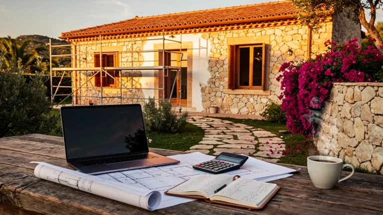 Rénovation à Vallauris avec plans et outils pour revoir les budgets en lumière naturelle dorée