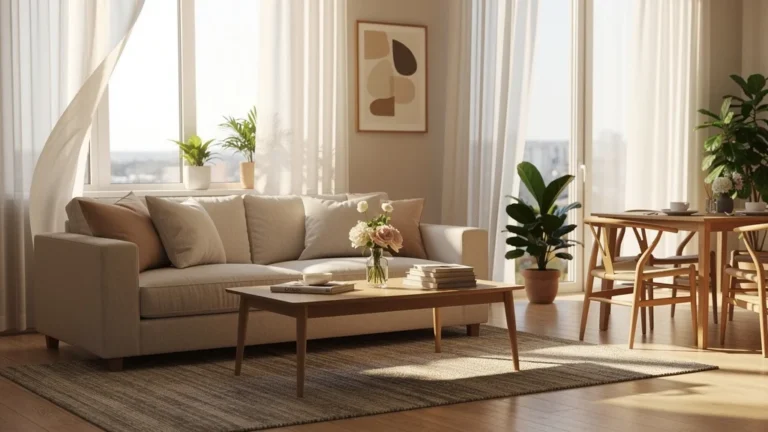Salon moderne aménagé avec home staging à petit budget pour accélérer la vente immobilière