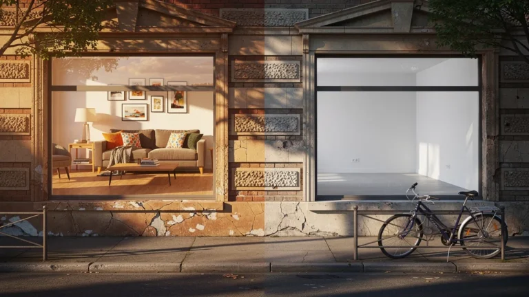 Comparaison d’un loyer meublé et nu sur la même adresse dans un bâtiment urbain moderne